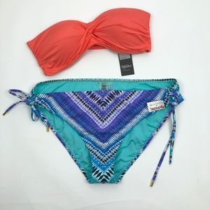 MOSSIMO & BLEU curvy 2 piece bikini tribal D 14